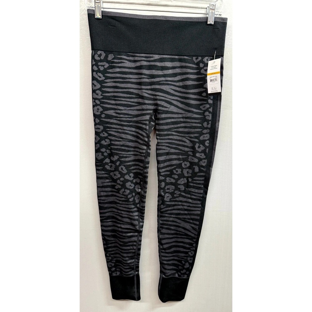 Sofia Active By Sofia Vergara Seamless Animal Legging Womens L (12-14) Black